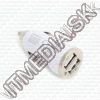Olcsó Universal 12-24V Car charger Twin socket USB 2100mA iPhone iPad *White* *Bullet* (IT9751)